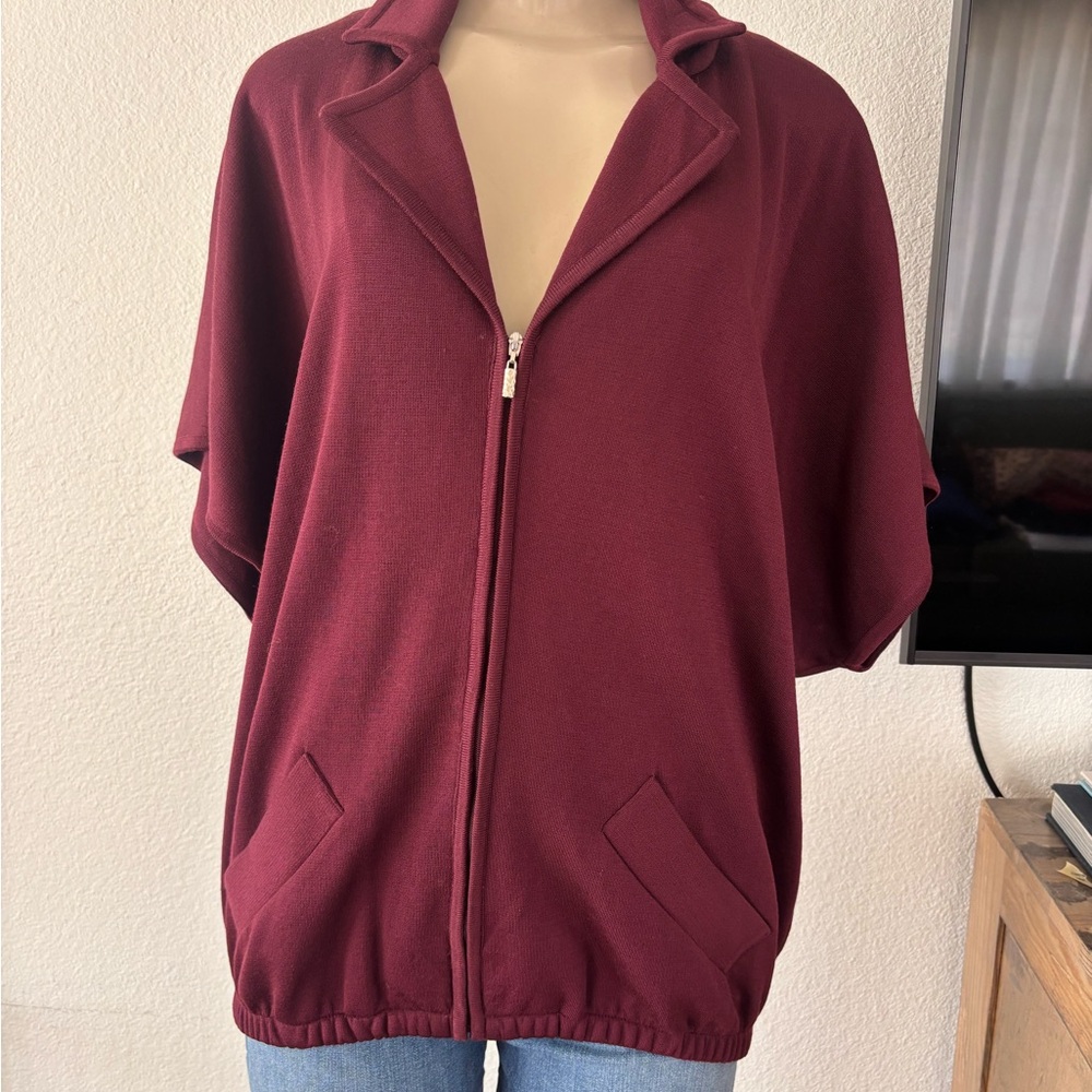 St. John Deep Burgundy Knit Top
